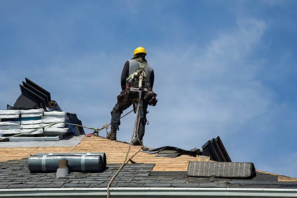 Professional Gutter Installation technician working in Brownsville, OR